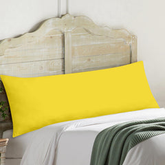 Royale Linens Body Pillow Cover - Double Brushed 1800 Microfiber - 20"x54" with Hidden Zipper Closure - Wrinkle & Fade Resistant - Super Soft Body Pillowcase 2 Pack (Yellow, Pack of 2)