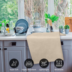 ROYALE LINENS Flour Sack Dish Towels - Kitchen Towel - Super Absorbent Flour Sack -100% Ring Spun Cotton -Tea Towels - for Embroidery, Cloth Diapers, Cheese Strainers (Natural - 28" X 28" Pack of 12)