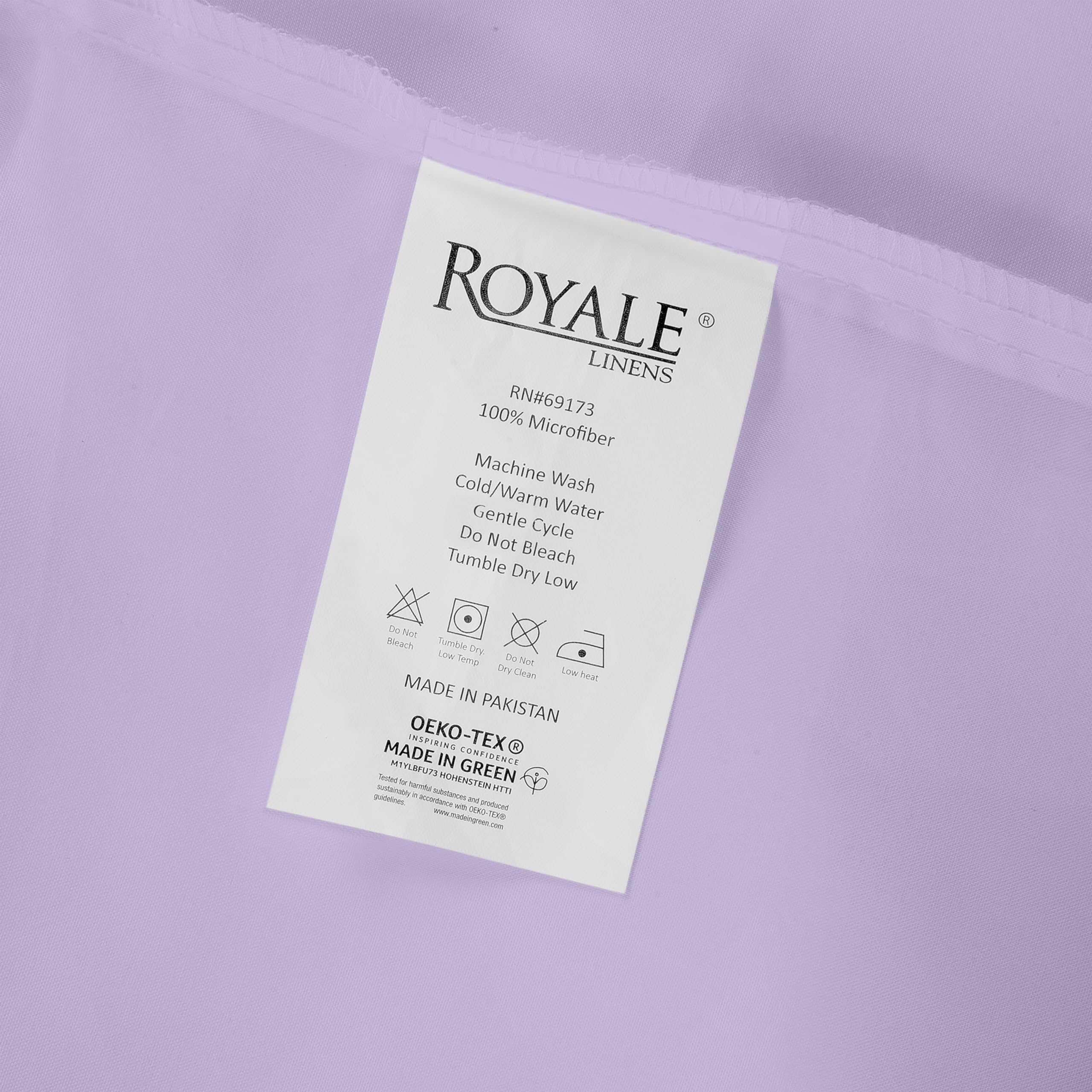 Royale Linens Queen Size Flat Sheet Only - Brushed 1800 Microfiber - Ultra Soft & Breathable - Wrinkle Resistant - Hotel Quality Flat Sheet Sold Separately - Top Sheet for Bed - (Queen, Lavender)