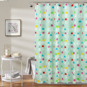ROYALE LINENS Christmas Printed Shower Curtain 72 X 72 Inches - with Reinforced Button Holes - Christmas Design - Machine Washable & Water Resistant Shower Curtains (72" X 72" Snowmen Green)