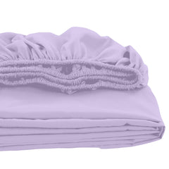 Royale Linens Fitted Sheet Queen - Brushed Hotel Quality 1800 Soft Wrinkle & Fade Resistant - Bottom Sheet - Deep Pocket Stretches Up to 16" - Fitted Sheet Only - Elastic Sheet (Queen,Lavendar)