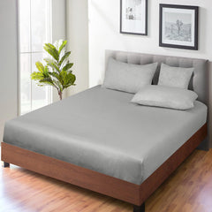 Royale Linens 100% Organic Cotton Percale Weave Super Soft Deep Pocket Bottom Sheets Elastic Sheet Fitted Sheets Only