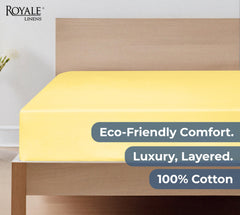 200TC cotton fitted sheet yellow