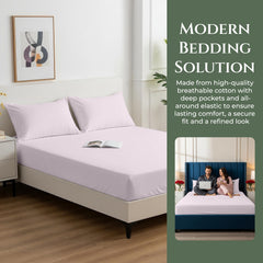 144TC cotton fitted sheet Lavender