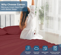 200TC cotton flat sheet Red - image 7