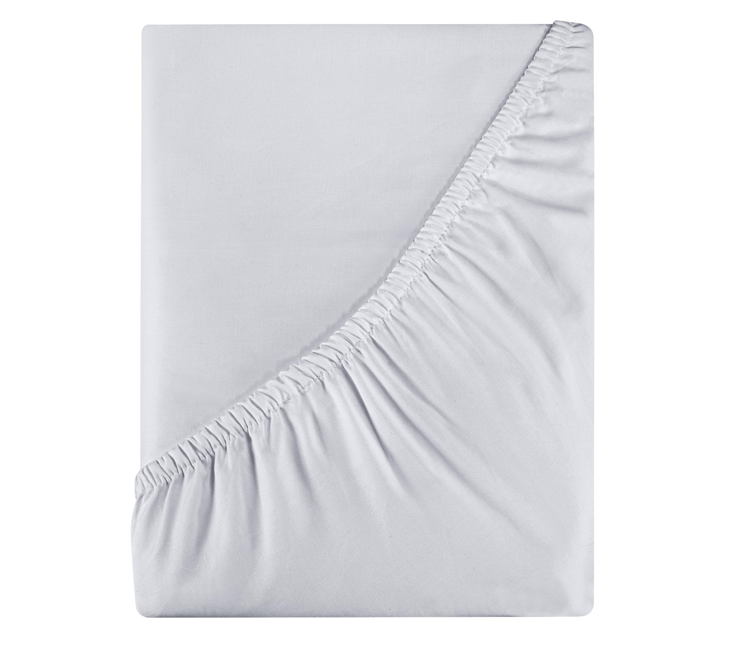 Royale Linens 400 Thread Count 100% American Grown Cotton Fitted Sheet Queen Size - All Around Elastic Fitted Sheet - Luxury Sateen Weave - Snug Fit Bottom Sheet Fit Up to 16" (Queen,Spanish Silver)