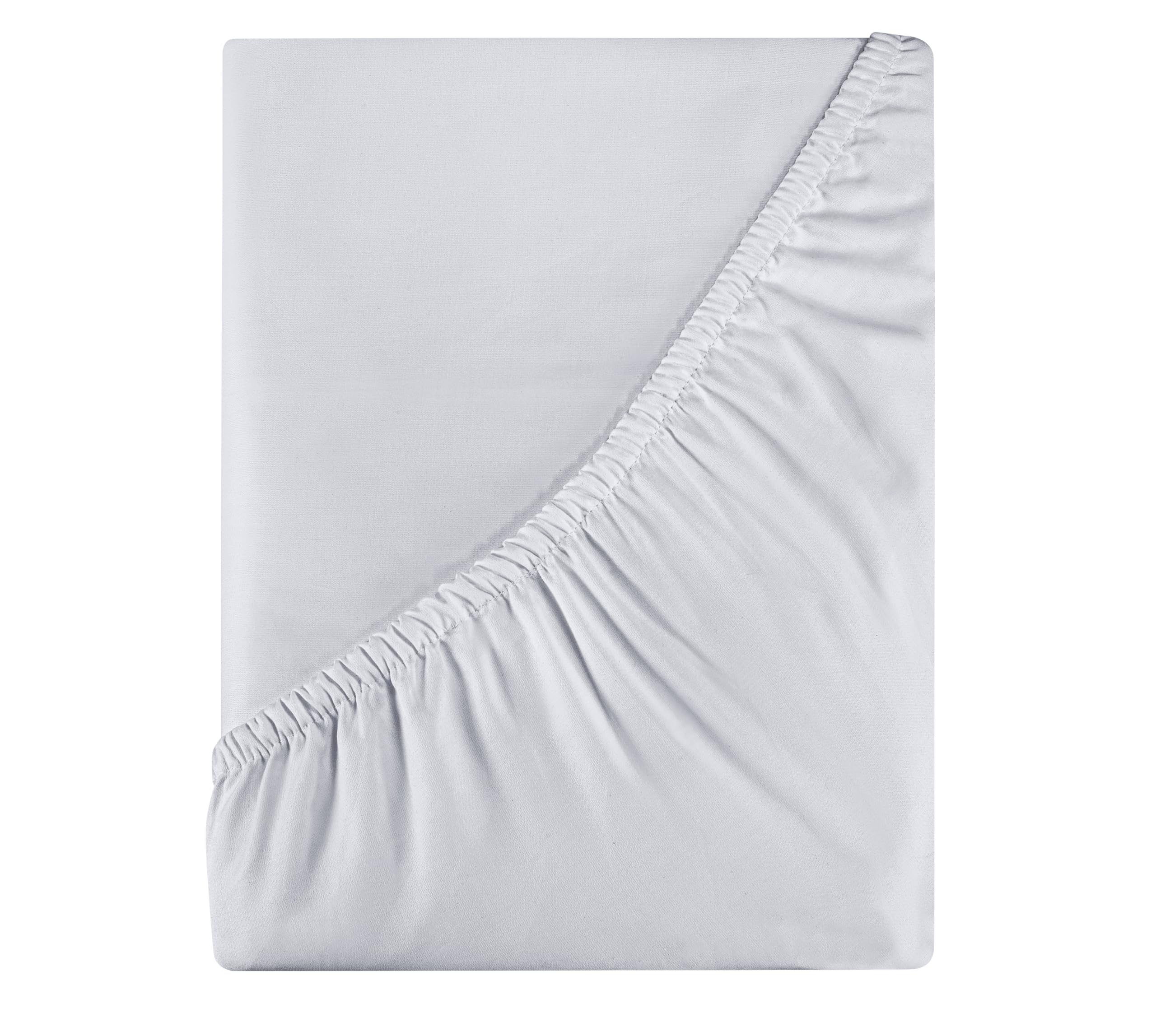 Royale Linens 400 Thread Count 100% American Grown Cotton Fitted Sheet - All Around Elastic Fitted Sheet - Luxury Sateen Weave - Snug Fit Bottom Sheet Fit Up to 16" (Spanish Silver)