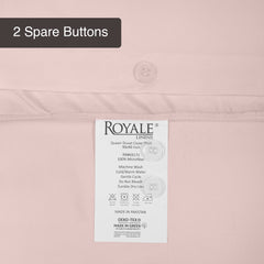 ROYALE Pink Duvet Cover Queen Size - Washed Duvet Cover Set, 3 Piece Double Brushed Duvet Covers with Button Closure - 1 Duvet Cover 90x90 inches and 2 Pillow Shams - Comforter Cover