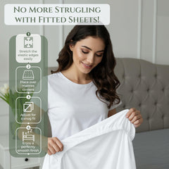 144TC cotton fitted sheet White