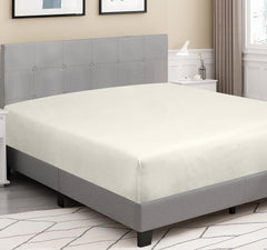 Royale Linens 100% Organic Cotton Percale Weave Super Soft Deep Pocket Bottom Sheets Elastic Sheet Fitted Sheets Only