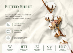144TC cotton fitted sheet Ivory