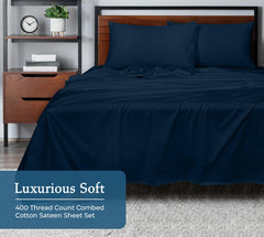 400TC sheet set Rivera Navy image 3
