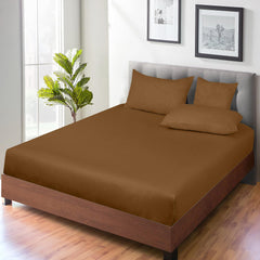 Royale Linens 100% Organic Cotton Percale Weave Super Soft Deep Pocket Bottom Sheets Elastic Sheet Fitted Sheets Only