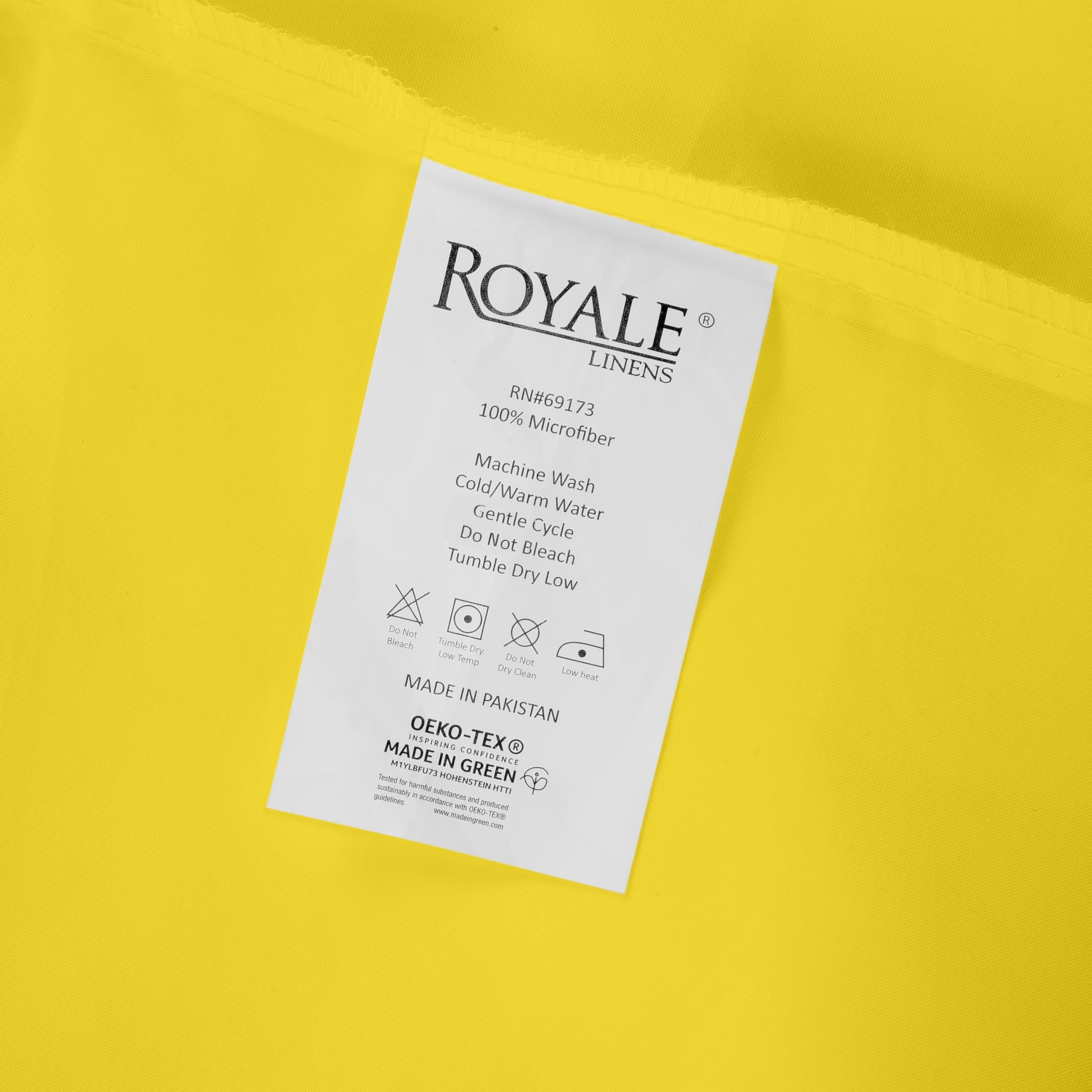 Royale Linens Fitted Sheet Queen - Brushed Hotel Quality 1800 Soft Wrinkle & Fade Resistant - Bottom Sheet - Deep Pocket Stretches Up to 16" - Fitted Sheet Only - Elastic Sheet (Queen,Yellow)