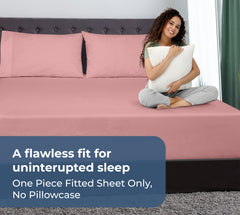 Royale Linens 100% Organic Cotton Percale Weave Super Soft Deep Pocket Bottom Sheets Elastic Sheet Fitted Sheets Only