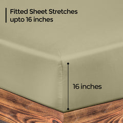 Royale Linens 100% Organic Cotton Percale Weave Super Soft Deep Pocket Bottom Sheets Elastic Sheet Fitted Sheets Only