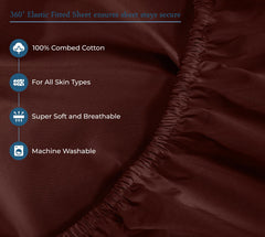 ROYALE LINENS 400 Thread Count 100% American Grown Cotton 4 Piece Sateen Queen Sheet Set - 1 Fitted Sheet, 1 Flat Sheet, 2 Pillow case - Wine Red Queen Bedsheet - Cotton Sheets - (Queen, Wine Red)