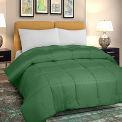 ROYALE Queen Comforter - All Season Down Alternative Bedding Comforter - Lightweight Quilted Comforter with Corner Tabs - Soft Luxury Hotel Comforter - Box Stitched Duvet Insert (Queen, Hunter Green)