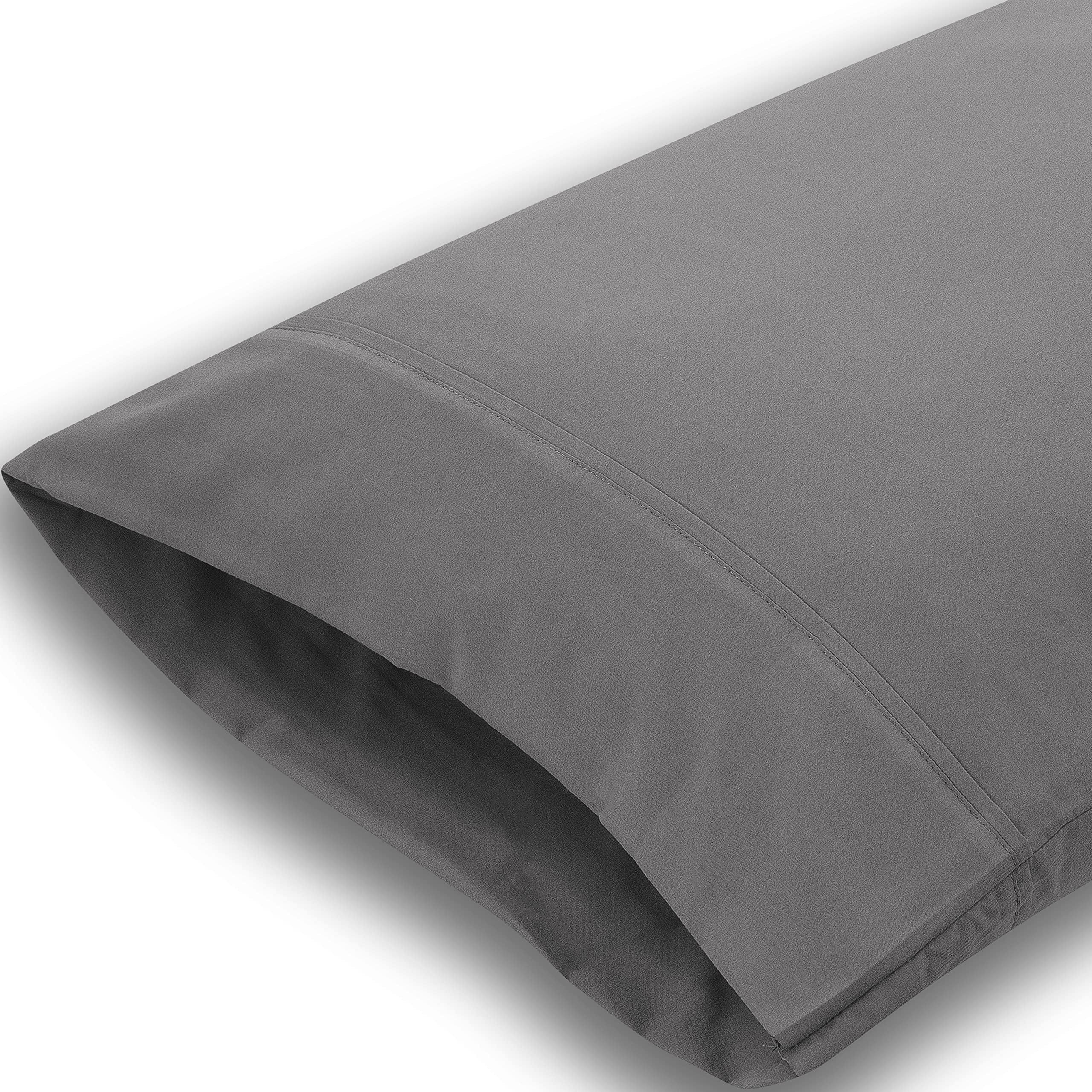 ROYALE LINENS Grey Pillowcase Set of 12 - Queen 20"x30" Bed Pillow Cover - 1800 Brushed Microfiber - Wrinkle & Fade Resistant - Bulk Pillow Cases - Hotel Quality Pillow Case 12 Pack (Queen, Grey)