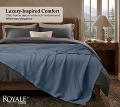 Royale Linens Cotton Waffle Blanket - Breathable And Soft, Lightweight And Cozy Waffle Weave Bed Blanket For All Season