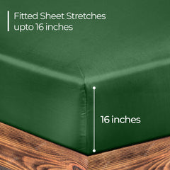 Royale Linens 100% Organic Cotton Percale Weave Super Soft Deep Pocket Bottom Sheets Elastic Sheet Fitted Sheets Only