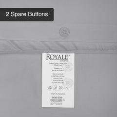 ROYALE Silver Duvet Cover Queen Size - Washed Duvet Cover Set, 3 Piece Double Brushed Duvet Covers with Button Closure - 1 Duvet Cover 90x90 inches and 2 Pillow Shams - Comforter Cover