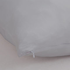 Royale Linens Body Pillow Cover - Double Brushed 1800 Microfiber - 20"x54" with Hidden Zipper Closure - Wrinkle & Fade Resistant - Super Soft Body Pillowcase 2 Pack (Silver, Pack of 2)