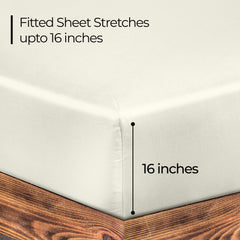 Royale Linens 100% Organic Cotton Percale Weave Super Soft Deep Pocket Bottom Sheets Elastic Sheet Fitted Sheets Only
