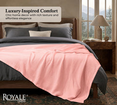 Royale Linens Cotton Waffle Blanket - Breathable And Soft, Lightweight And Cozy Waffle Weave Bed Blanket For All Season