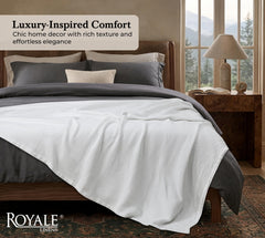 Royale Linens Cotton Waffle Blanket - Breathable And Soft, Lightweight And Cozy Waffle Weave Bed Blanket For All Season