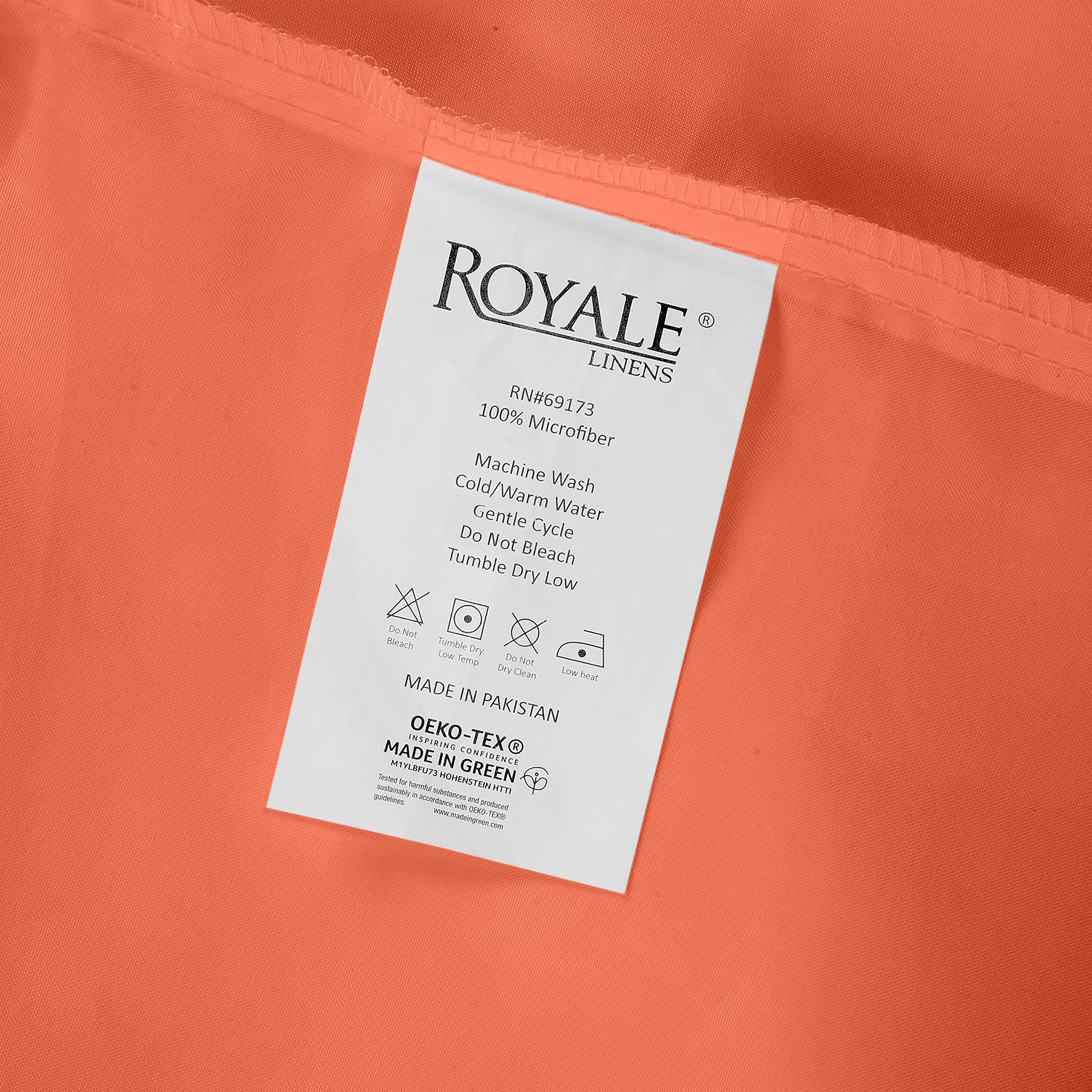 Royale Linens Queen Size Flat Sheet Only - Brushed 1800 Microfiber - Ultra Soft & Breathable - Wrinkle & Stain Resistant - Hotel Quality Flat Sheet Sold Separately - Top Sheet For Bed - (Queen, Coral)