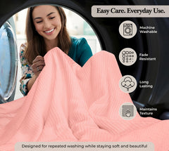 Royale Linens Cotton Waffle Blanket - Breathable And Soft, Lightweight And Cozy Waffle Weave Bed Blanket For All Season