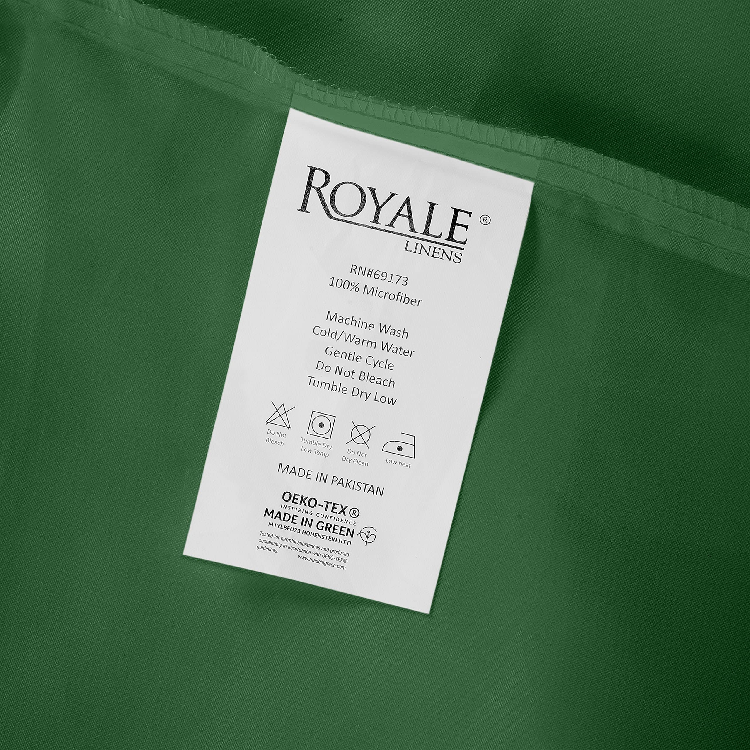 Royale Linens Queen Size Flat Sheet Only - Brushed 1800 Microfiber - Ultra Soft & Breathable - Wrinkle Resistant - Hotel Quality Flat Sheet Sold Separately - Top Sheet for Bed - (Queen, Hunter Green)