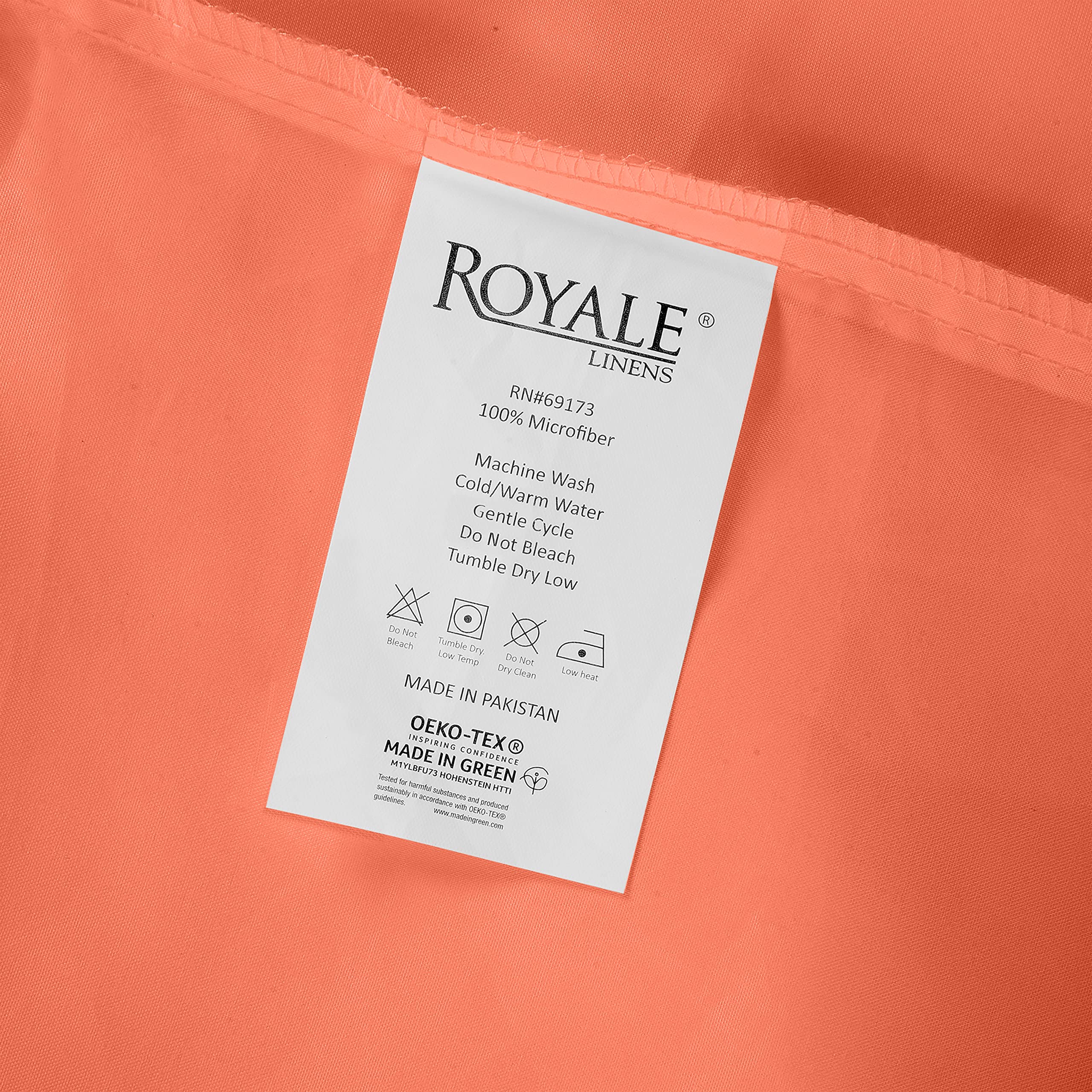 Royale Linens Queen Pillowcase Set of 2 - Bed Pillow Cover - 20" x 30" - Coral Pillowcases - 1800 Brushed Microfiber, Wrinkle & Fade Resistant - Soft & Cozy- Queen Size Pillow Case (Queen, Coral)