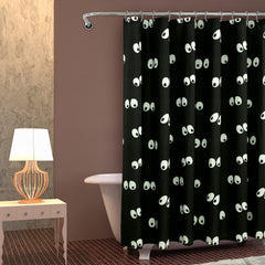 ROYALE LINEN Halloween Printed Shower Curtain 72 X 72 Inches - with Reinforced Button Holes - Spooky and Scary Design - Machine Washable & Water Resistant Shower Curtains (72" X 72" Eyes Black)