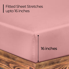 ROYALE LINENS 300 Thread Count 100% Long Staple Combed Cotton Fitted Sheet - Super Soft Deep Pocket Bottom Sheet - Pink Fitted Sheet Queen Size - Queen Fitted Sheet Only - Elastic Sheet (Queen,Pink)