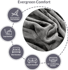 ROYALE LINENS Fleece Blanket Throw Size - Fleece Bed Blanket - All Season Warm Lightweight Super Soft Anti Static Throw Blanket - Grey Blanket - Hotel Quality- Blanket for Couch (50x60 Inches, Grey)