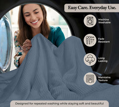 Royale Linens Cotton Waffle Blanket - Breathable And Soft, Lightweight And Cozy Waffle Weave Bed Blanket For All Season