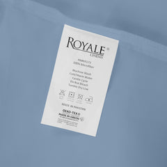 Royale Linen 2 Pack Bulk Flat Sheet Set - Top Sheet - Soft 1800 Microfiber - Wrinkle & Stain Resistant - For Hotel, Massage Table, Hospital, Dorm - Queen Flat Sheet Sold Separately (Queen, Lake Blue)