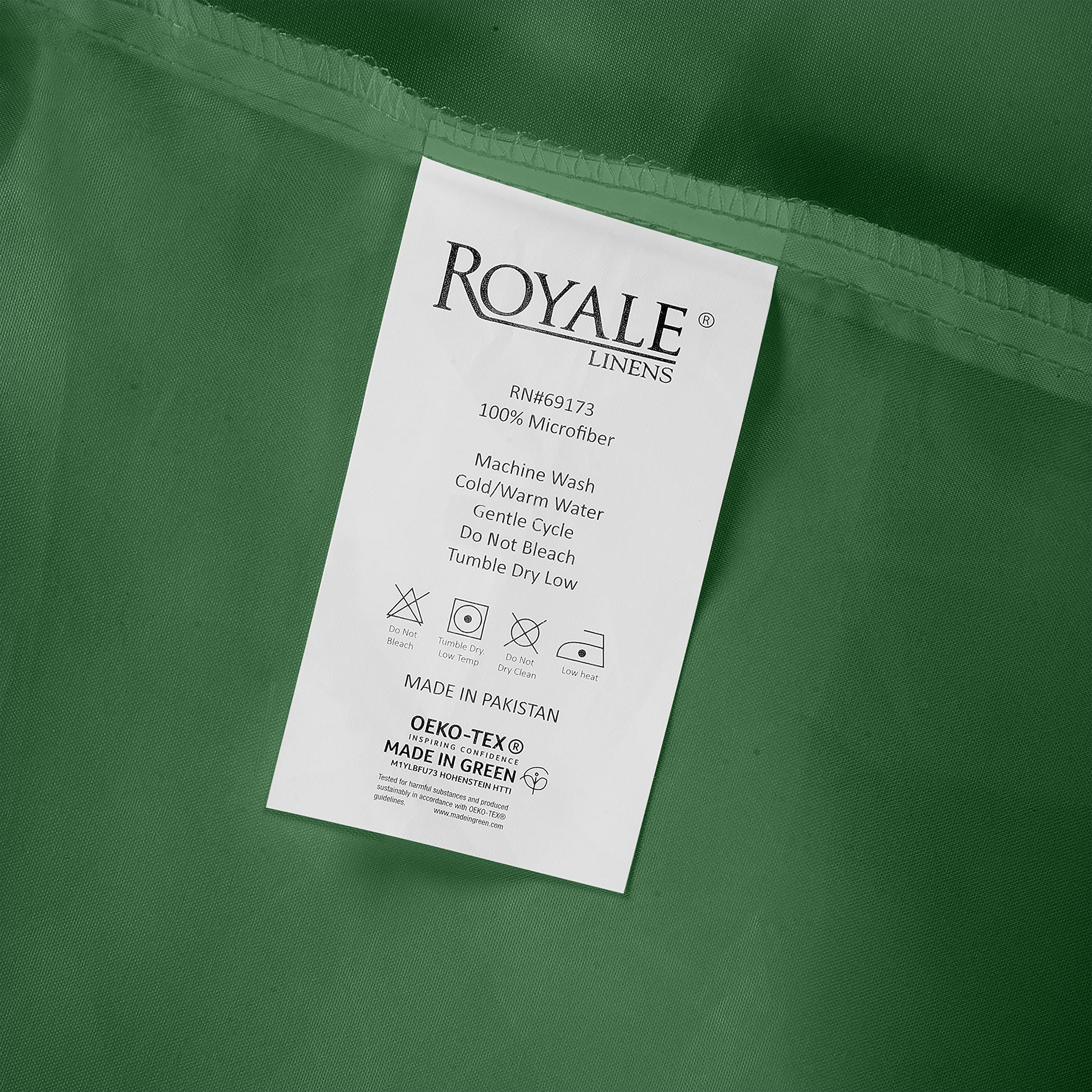 Royale Linens Queen Pillowcase Set of 2 - Bed Pillow Cover - 20" x 30" - Pillowcases - 1800 Brushed Microfiber, Wrinkle & Fade Resistant - Soft & Cozy- Queen Size Pillow Case (Queen, Hunter Green)