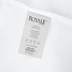 Royale Linens Fitted Sheet - Brushed Hotel Quality 1800 Ultra-Soft Wrinkle & Fade Resistant - Bottom Sheet - Deep Pocket Stretches Up to 16" - Fitted Sheet Only - Elastic Sheet (White)