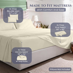 Royale Linens 300TC Cotton Sheet Set Ivory