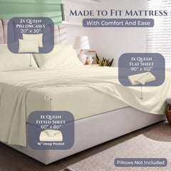 Royale Linens 300TC Cotton Sheet Set Ivory