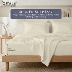 Royale Linens 300TC Cotton Sheet Set Ivory