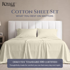 Royale Linens 300TC Cotton Sheet Set Ivory