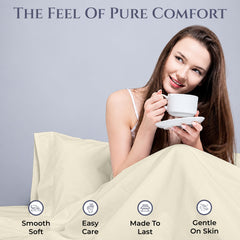 Royale Linens 300TC Cotton Sheet Set Ivory