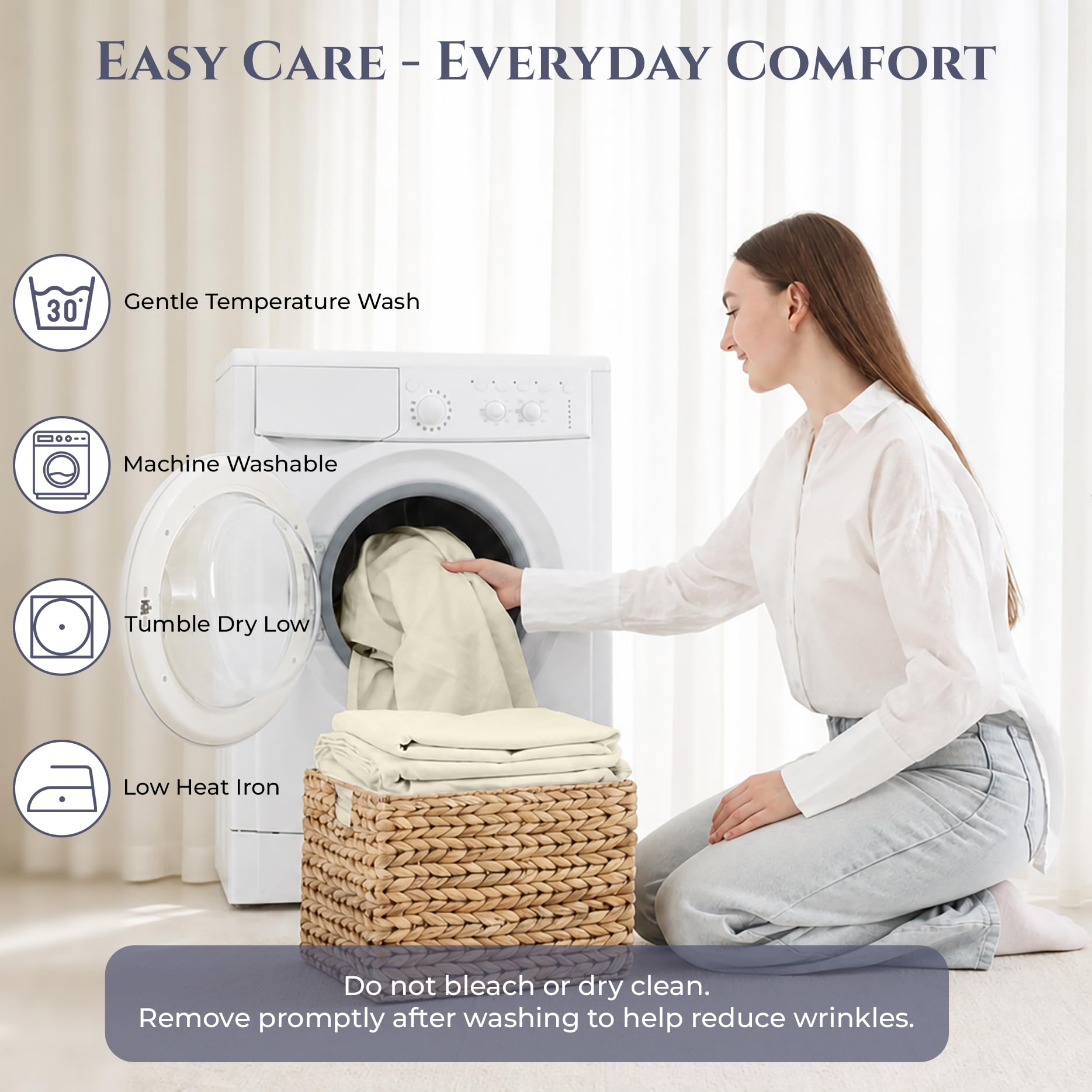 Royale Linens 300TC Cotton Sheet Set Ivory