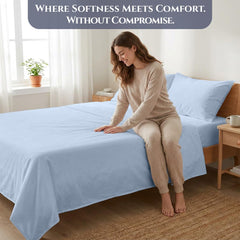 Royale Linens 300TC Cotton Sheet Set Lake Blue