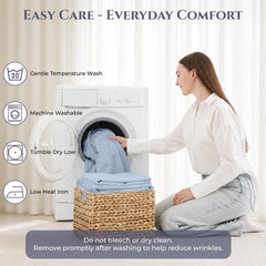 Royale Linens 300TC Cotton Sheet Set Lake Blue