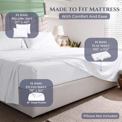 Royale Linens 300TC Cotton Sheet Set White